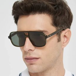 High quality classic double bridge model sunglasses for men fashionable luxury brand designer women retro trendy glas 240416