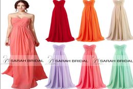 IN STOCK Cheap Coral Prom Party Dresses Cheap Bridesmaid Dress Red Nude Mint Orange Blue ALine Sweetheart Evening Formal Gowns Pa8372144