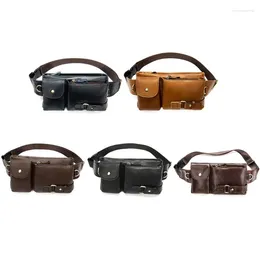 Waist Bags Leather Belt Bag For Men Sling Chest Phone Pouch Crossbody Fanny Pack Dropship