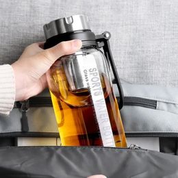 Water Bottles Large Capacity Glass Bottle With Strap Portable Leakproof Cup Outdoor Travel Drinkware Stainless Steel Drinking