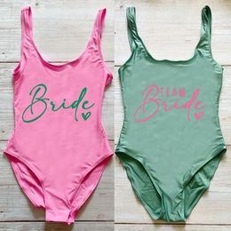 Women's Swimwear S-3XL Swimsuit Team Bride&Bride Female One Piece Bikini 2024 Women Bathing Suit Bachelorette Party Monokini Beachwear