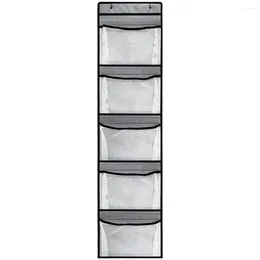 Storage Bags 5 Compartment Hanging Bag Organiser Cabinet Clothes Non-woven Fabric Rolling Home Pockets Locker Containers