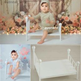 Baby Cribs Dvotinst Newborn Photography Props for Baby Iron Posing Mini Bed White Cribs Fotografia Accessories Studio Shoots Photo Props L416