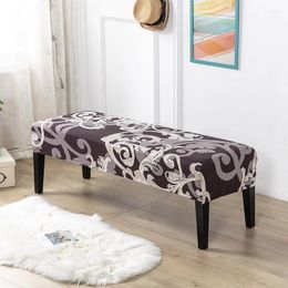 Chair Covers Printed Stretch Bench Cover Elastic Dining Seat Case Long Foot Stool For Living Room Bedroom Piano Non-slip