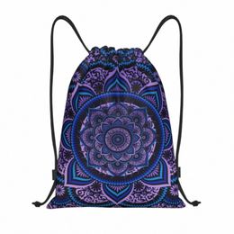 poetics Mandala Drawstring Backpack Sports Gym Bag for Women Men Boho Shop Sackpack Z7UK#