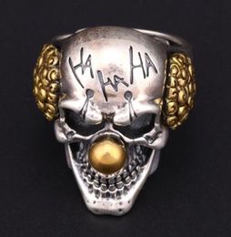 Fashion hip hop men039s stainless steel ring high quality design clown punk biker ring size 7142409078