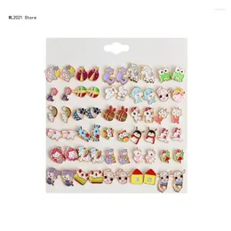 Stud Earrings 30Pair Lovely Cartoon Ear Jewellery Sweet Colourful Animals