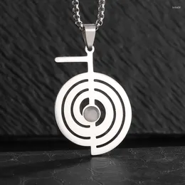 Pendant Necklaces Men's And Women's Fashion Creative Hollow Geometric Figure Series Spiral Symbol Stainless Steel Necklace