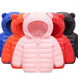 Down Coat Children's Winter Hooded Boys Girls Outerwear Warm Thick Solid Coats Light Cotton-Padding Jacket Kids Clothes