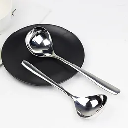 Spoons 304 Stainless Steel Soup Spoon Korean-Style Pot Big Head Deep Long Handle Ladle Cooking Tableware