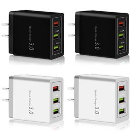 5V 3A 18W Eu US QC30 Fast Chargers Wall charger 3 Ports Power Adapter For iphone 11 12 13 14 Samsung Huawei Andriod phone pc2971117