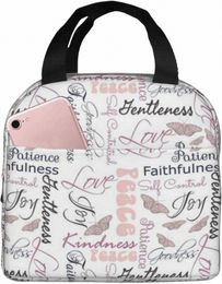 christian Fruit Of The Spirit Butterflies Lunch Box Reusable Lunch Bag Tote Bag Insulated Lunch Bag for Women Men Cam School f6V6#