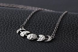 Fashion Moon Phase Necklace Moon Lunar Eclipse Necklaces Pendants Astrology Jewelry Long Chain Statement Necklace Kolye ps11405298224