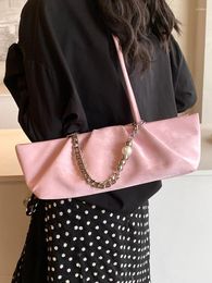 Shoulder Bags 2024 Summer Pink Cloud Pattern Chain Underarm Bag Fashionable Versatile Single Soft Crossbody Women Daily Use