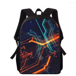 School Bags Line Lattice Art Colourful Cool 16" 3D Print Kids Backpack Primary For Boys Girls Back Pack Students Book Bag