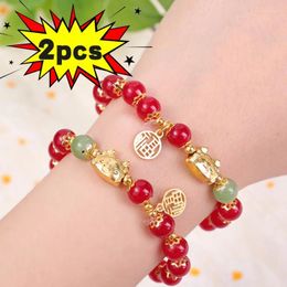 Link Bracelets Dragon Year Dumpling Women Girls Handmade Elastic Red Rope Simple Exquisite Festivals Gift Fashion Jewellery Accessories