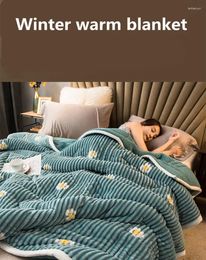 Blankets Thick Three Layer Blanket Flannel Warm Winter Nap Bed Sheet Soft And Comfortable Wash By Washing Machine Fadeless