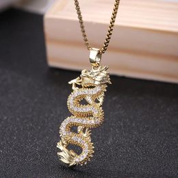 Pendant Necklaces Fashionable And Exquisite Zodiac Animal Dragon Zircon Necklace Women's Lucky Amulet Jewelry