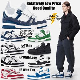 New Designer Louiseviutionbag Shoes Embossed Trainer Sneaker White Black Sky Blue Luxurys Louies Vuttion Sneakers Low Platform Womens Trainers Size 36-45 893