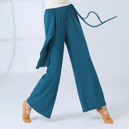 Women's Pants Women Yoga Wide-leg Stylish Wide Leg With Elastic Waist Pockets For Comfort Streetwear Chic Solid