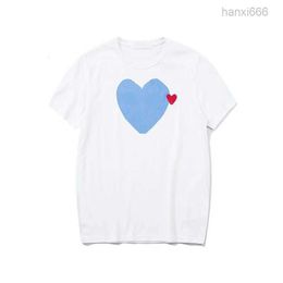 Play T-shirts White Eyes Big Red Peach Heart Print Loose Blouse Quality Short Sleeves Kb