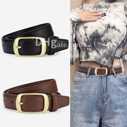 Cowhide Belt Cycle Line Simple Needle Buckle Belt With Korean Version Of Small Incense Style College Style Belt