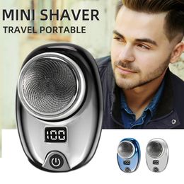 Mini Electric Shaver for Men Portable Beard Knife TYPEC Charging Shavers Face Body Razor with Digital Power Display Low Noise 240410