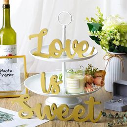 Decorative Figurines Wooden Signage Love Is Sweet Letters Home Accessories Wedding Decor DIY Party Living Room Desktop Ornament