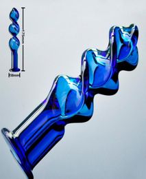 38mm blue screw pyrex glass anal dildo butt plug crystal fake penis artificial dick adult sex toy for women men gay masturbation Y9406115