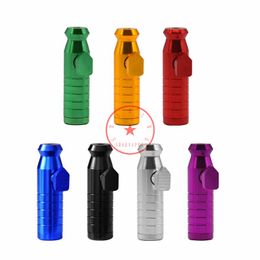 Bullet Style Colourful Smoking Aluminium Mini Pipes Portable Herb Tobacco Stash Case Innovative Detachable Universe Pocket Snuff Snorter Sniffer Cigarette Holder