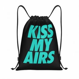 custom Kiss My Airs Drawstring Backpack Bags Men Women Lightweight Gym Sports Sackpack Sacks for Shop X83z#