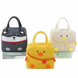 new Carto Lunch Bag Women Kawaii Duck Thick Thermal Food Storage Bags Children Large Capacity Insulated Food Bags Teacher Gift K2Ik#