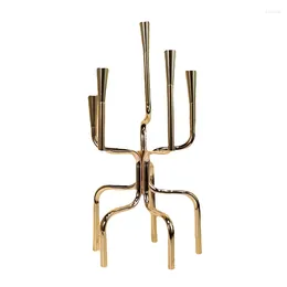 Candle Holders Luxury Gold Silver Metal Decor Large Vintage Iron Candlestick Nordic Home Decoration Wedding Table Centrepiece