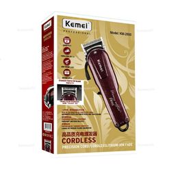 Kemei 2600 Professional Electric Trimmer Beard Shaver 100-240V laddningsbar Clipper Titanium Kniv hårskärning Hine KM-2600 km-