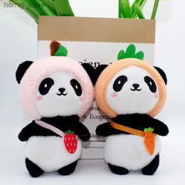 Plush Keychains Cute Cartoon Fruit Panda Plush Doll Backpack Keychain Car Key Pendant Bag Accessories Couple Children Birthday Gift Y240415HNZG