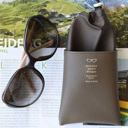 Sunglasses Cases 1Pc Soft PU Leather Drawstring Glasses Pouch Sunglasses Protector Women Men Eyeglasses Protective Case Cover Eyewear Storage Bag Y240416