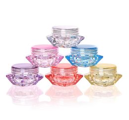 3g5g Diamond Cutting Shape Cosmetic bottle Empty Jar Pot Eyeshadow Makeup Face Cream Lip Balm Container Various colors2817345