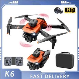 Drones 2024 New K6 Drone 1080P Triple Cameras HD Professional Aerial Machine Flyer Intelligent Obstacle Avoidance Return Aircraft Toys 24416