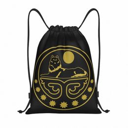 chechen Coat Of Arms Drawstring Backpack Sports Gym Bag for Women Men Chechnya Shop Sackpack o4MX#