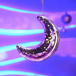 Disco Ball Moon Shaped Disco Ball DecorStage Mirror Balls Funky Home Decor for PartyBar Retro-Reflective Disco Ball Lights 240416