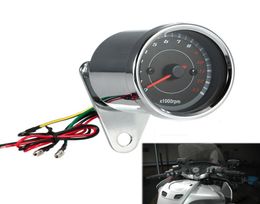 Universal 12V Motorcycle LED Tachometer Speedometer Odometer Cruisers Scooter Speed Metre Gauge with Blue LED Backlight6708756