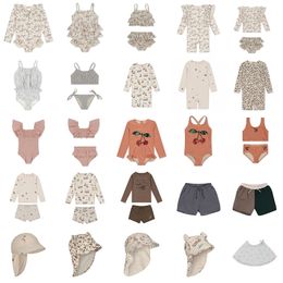 Baby Girl Swimwear KS Brand Sets 2024 Summer Cute Fashion Boy Shorts Swimsuits Toddler Holiday Bikini Kids Clothes 240403