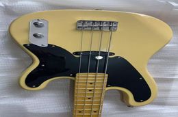 Cream White Precision 4 String Jazz Electric Bass Guitar Black Pickguard Chrome Hardware3186794