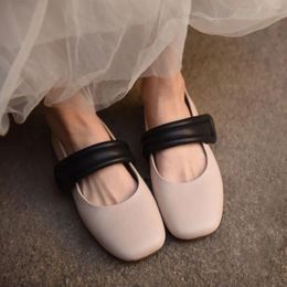 Casual Shoes Birkuir Retro Mary Jane Low Heel Loafers For Women Slip On Hook Loop Genuine Leather Luxury Elegant Flats
