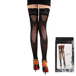 Sexy Socks 2021 New Women Sexy Stockings With Bow The Back Thigh Silicone Anti Slip High Spring Summer Autumn Lace Black 240416