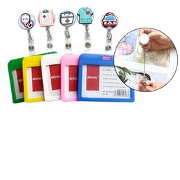 retractable Medical Worker Name Badge Reel ID Tag Holder Work Card Clip Cute Office Supplies Dentisit Doctor Nurse S1Cu#