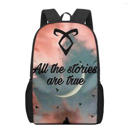 School Bags Shadowhunters 3D Print Book Back To Bag Set For Boys Girls Kids Backpack Stylish Elementary Large Capacity