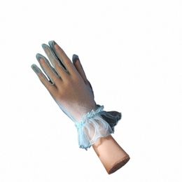 fingered short bridal gloves, fiable transparent wrist length Wedding gloves, suitable for women's wedding accories v9X8#