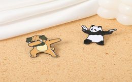 Pug Panda Enamel Pins Custom Funny Dance Brooches Lapel Badges Cute Cool Punk Animal Jewellery Gift for Kids Friends6205122