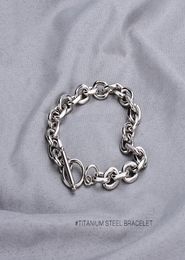 01 Bracelet Titanium Steel Bracelets Layered Bangles Ladies Round Buckle Jewellery Couples Fashion Vintage Silver Colour PulserasB13379981